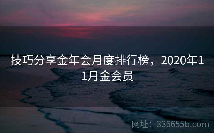 技巧分享金年会月度排行榜,2020年11月金会员 技巧分享金年会月度排行榜,2020年11月金会员