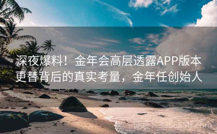 深夜爆料！金年会高层透露APP版本更替背后的真实考量，金年任创始人